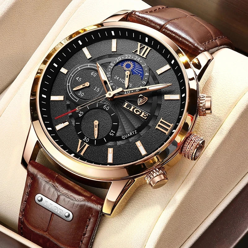 Luxury Leather Watch Quartz Waterproof