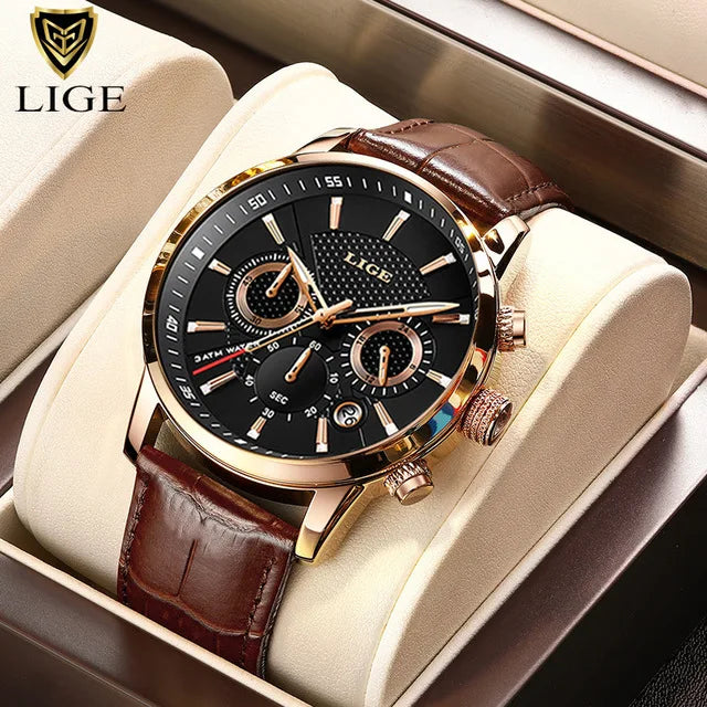 Luxury Leather Watch Quartz Waterproof