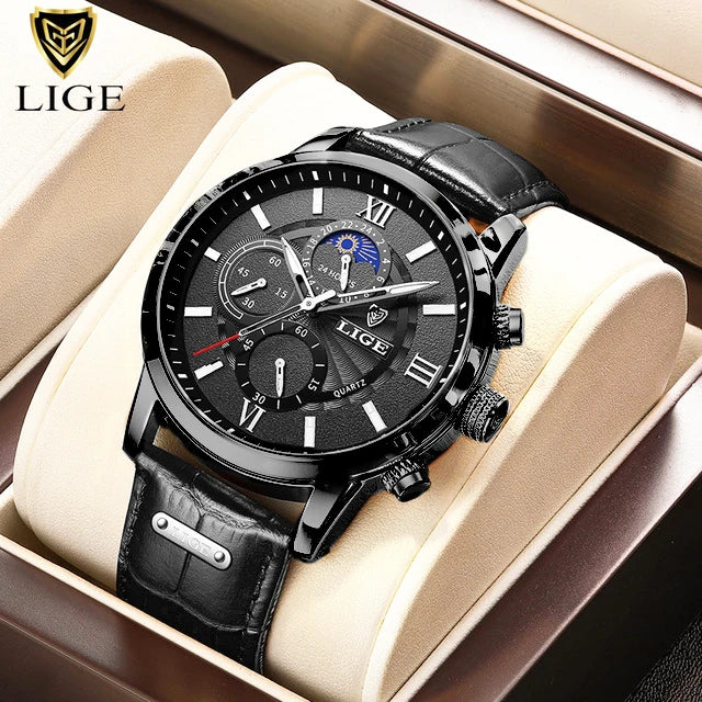 Luxury Leather Watch Quartz Waterproof