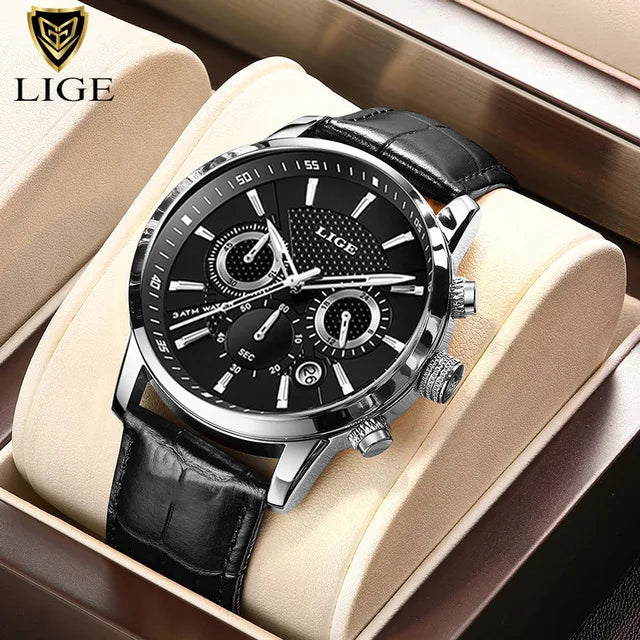 Luxury Leather Watch Quartz Waterproof