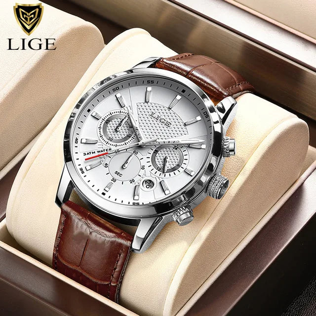 Luxury Leather Watch Quartz Waterproof