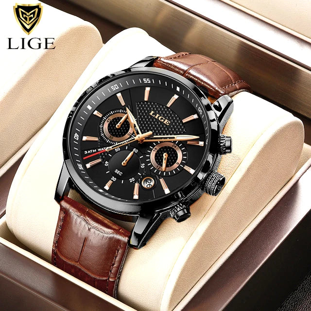 Luxury Leather Watch Quartz Waterproof
