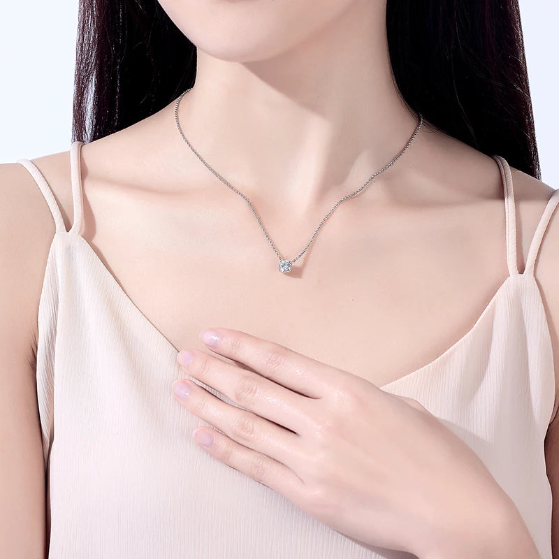 Moissanite Diamond Gold Plated Pendant Necklace For Women