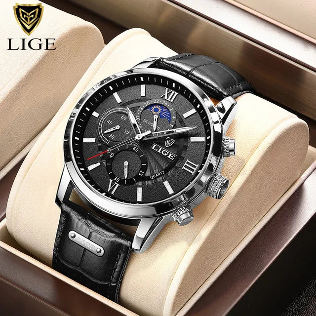 Luxury Leather Watch Quartz Waterproof