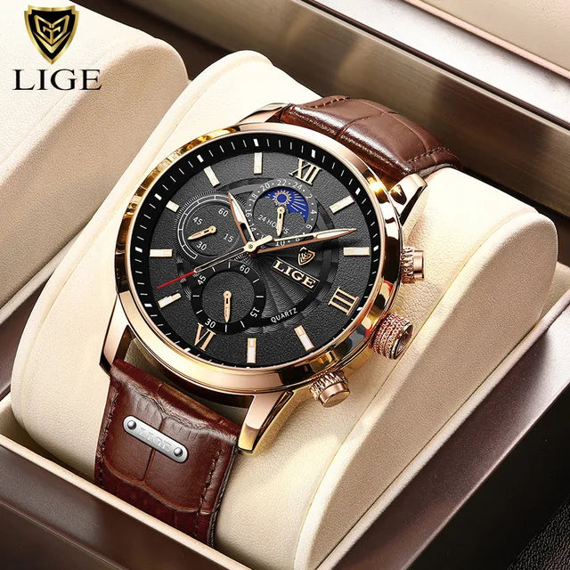 Luxury Leather Watch Quartz Waterproof