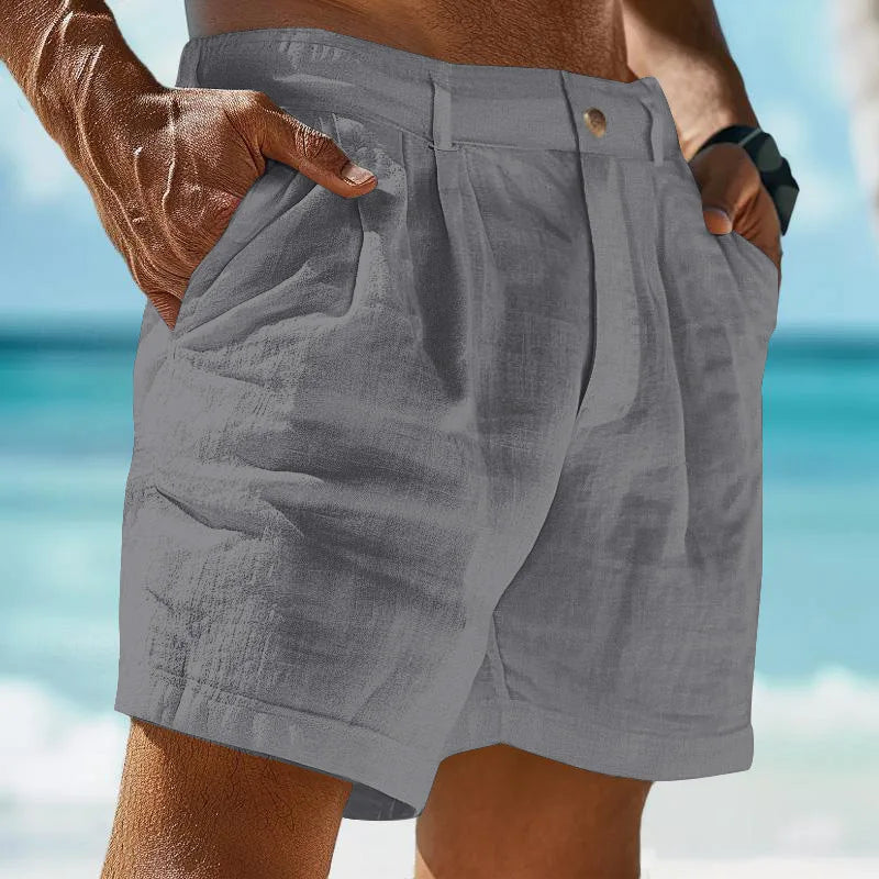 Summer Cotton Linen Shorts for Men Casual