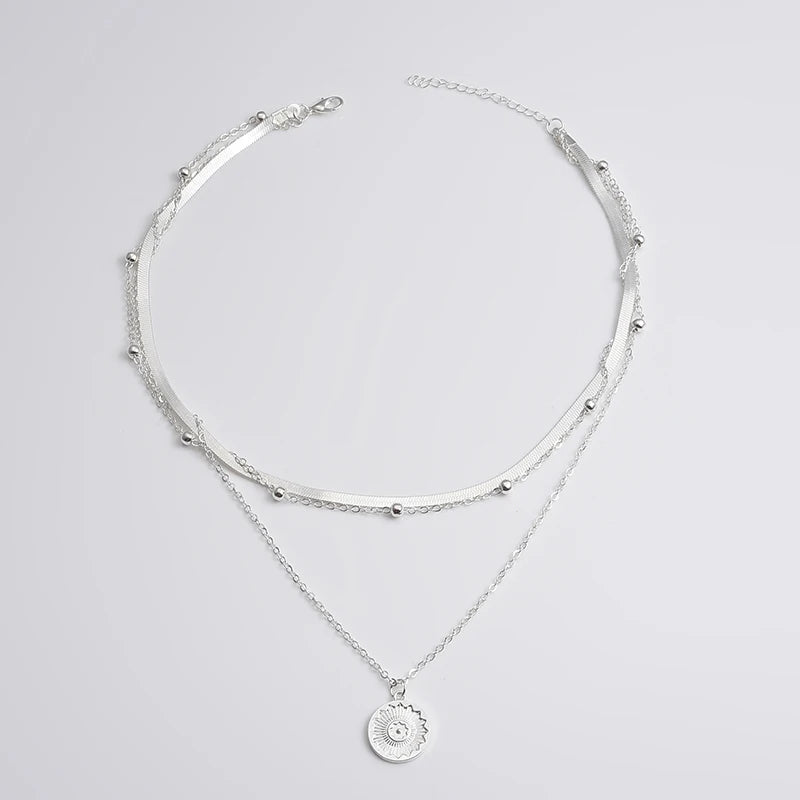 Silver Three Layer Necklace