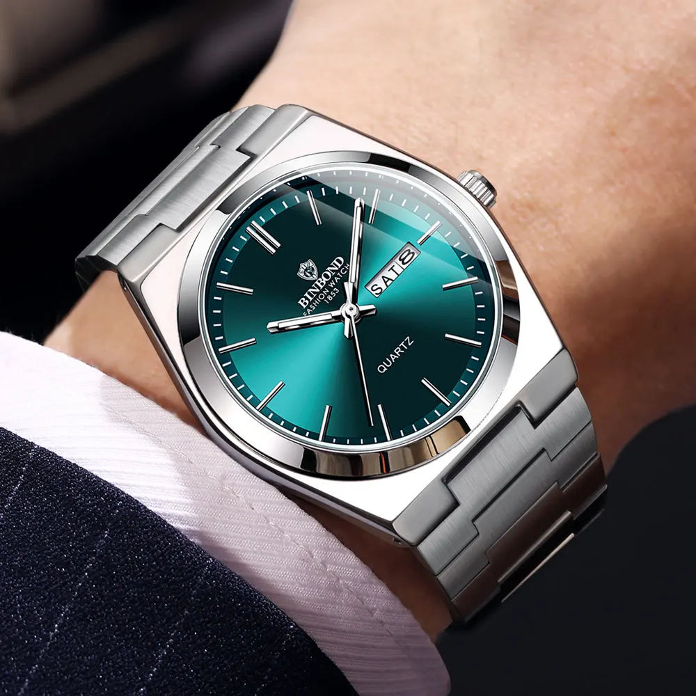 Men Watch Light Stainless Steel Waterproof