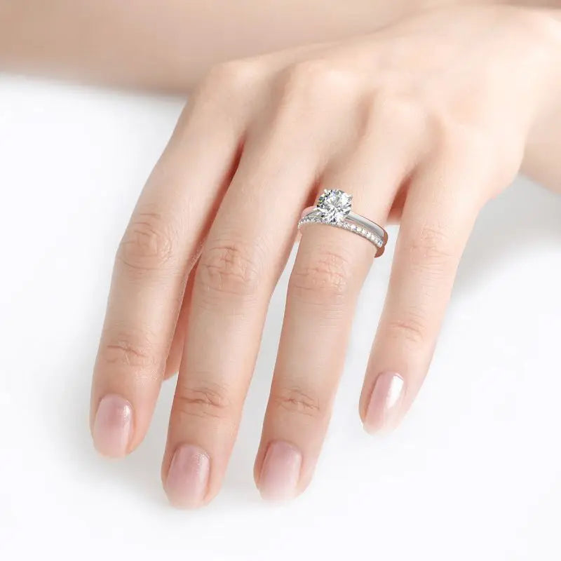 2 Carat Moissanite Silver Ring
