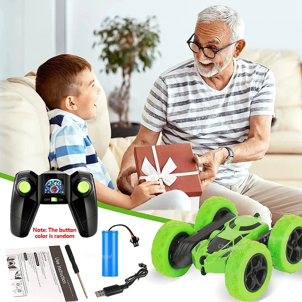 Remote Control Stunt Car Double Sided Flip 2.4G Remote Control - Off Road