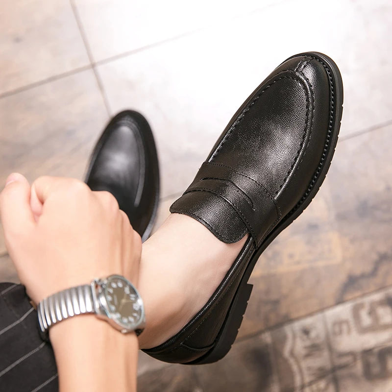 Leather Shoes Slip Style