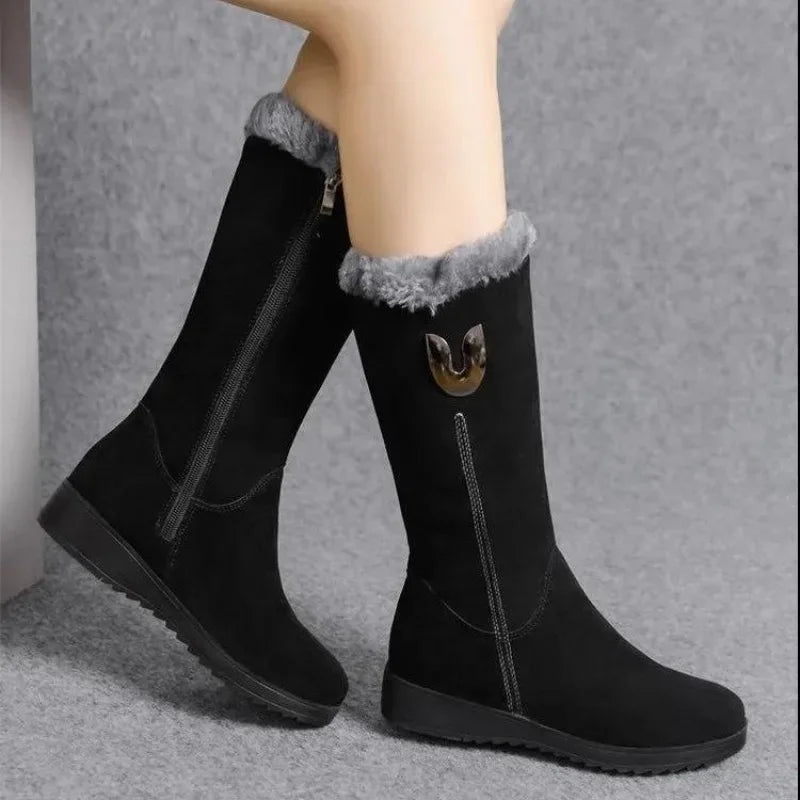 Warm Plush Boots Wedge Platform