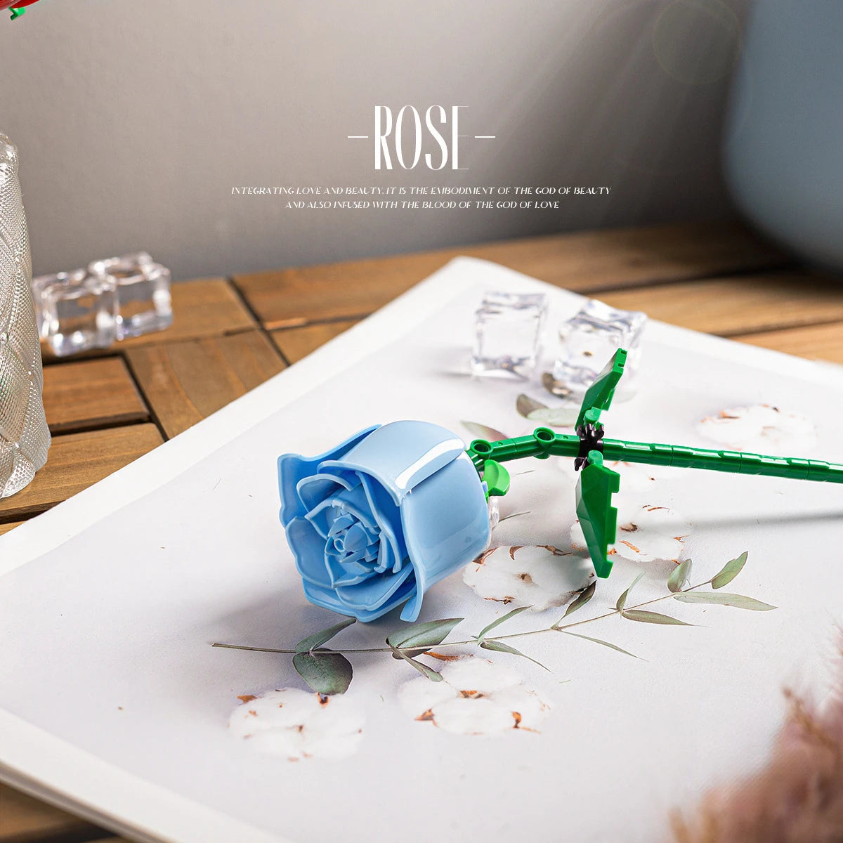 Romantic Rose Flower Bouquet Building Block Assembly Plastic Plant