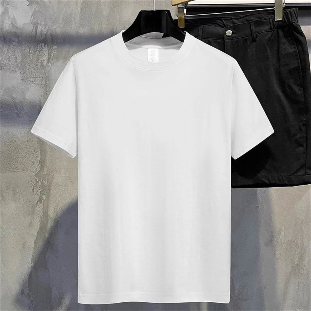 T-Shirt Summer Cotton Round Collar Short-Sleeve