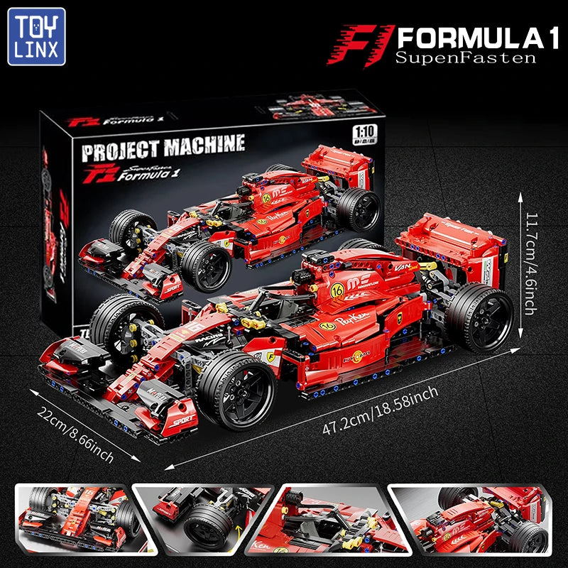F1 Race Car Building Set with Remote Control 1137 Pieces