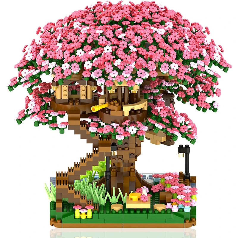 Tree Building Blocks with Light Treehouse - Model Ornament Romantic