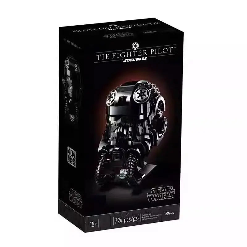 New TIE Fighter Pilot Helmet SpaceShip Battle Model Building Block 724 Pieces