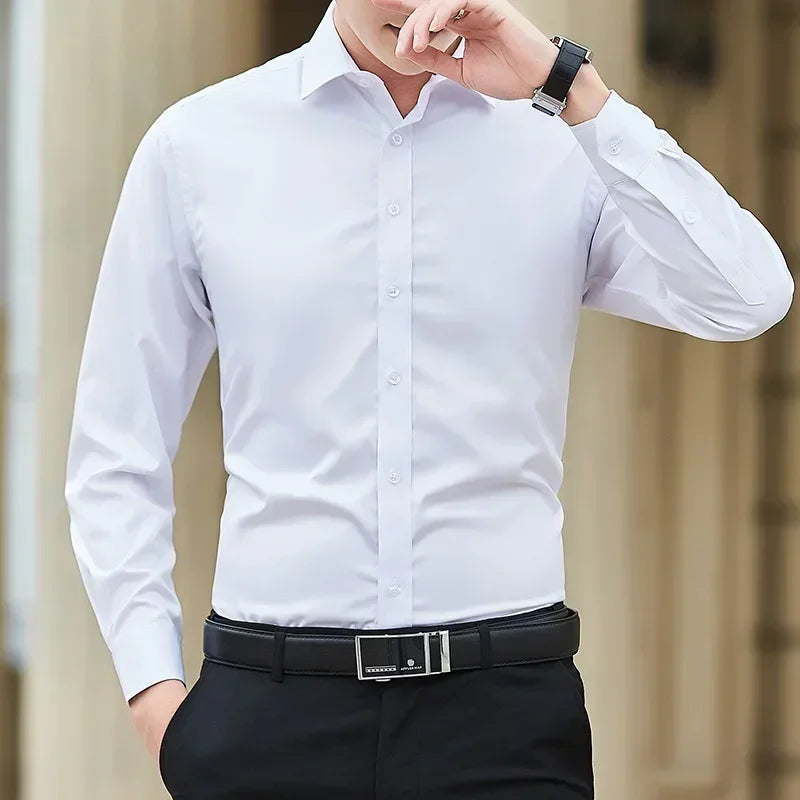 Classic Men Business Shirt Long Sleeve