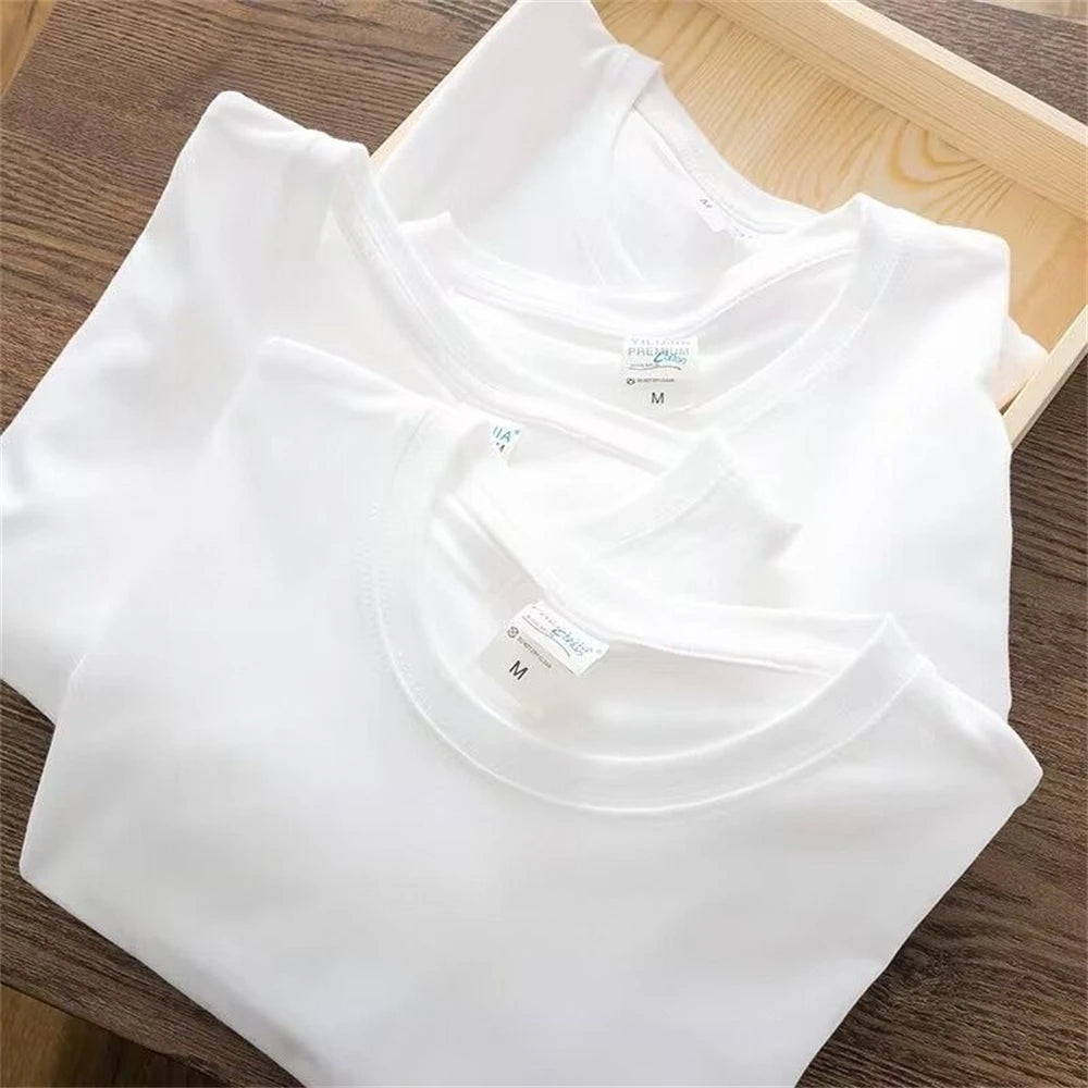 T-Shirt Summer Cotton Round Collar Short-Sleeve