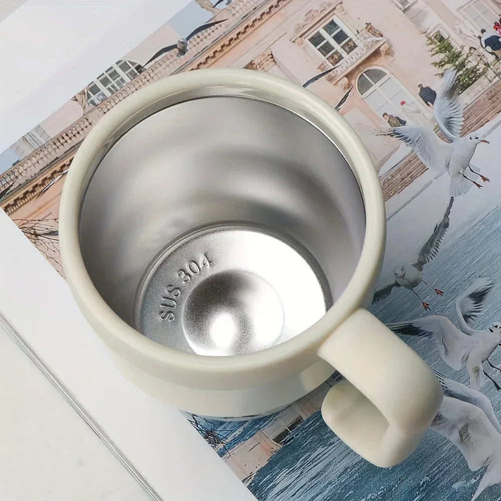 Coffee Cup with Straw Stainless Steel