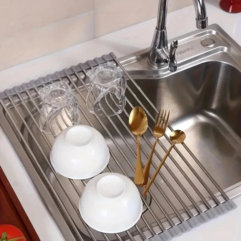 Silicone Stainless Steel Fruit & Vegetable Dish Drainer Board