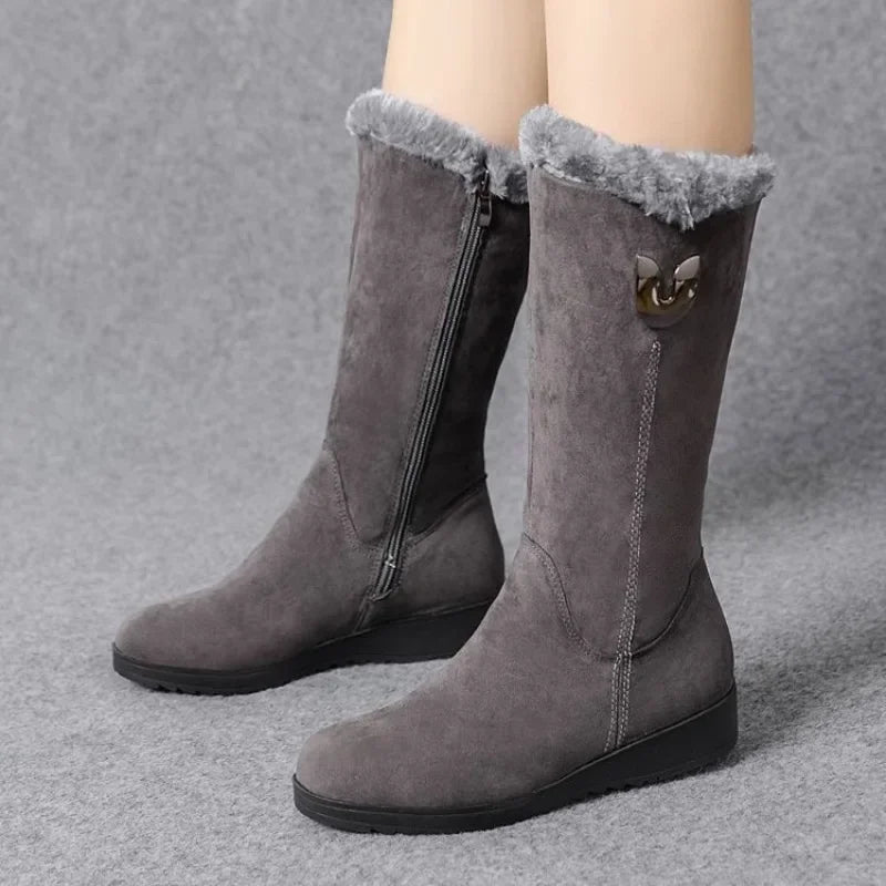 Warm Plush Boots Wedge Platform