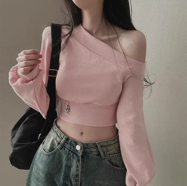 Autumn Off-the-shoulder Sweatshirt