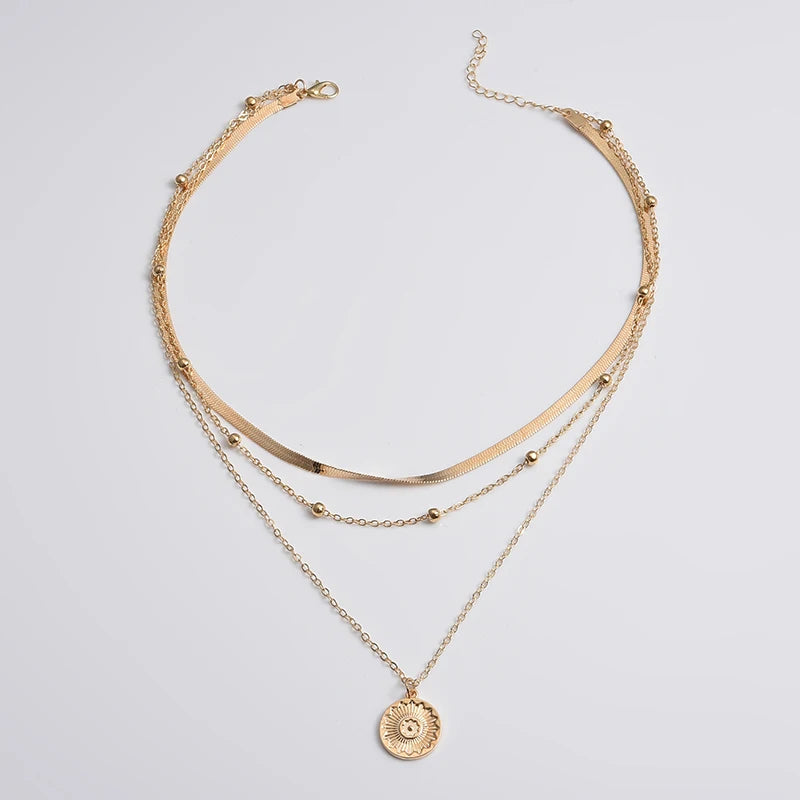 Silver Three Layer Necklace