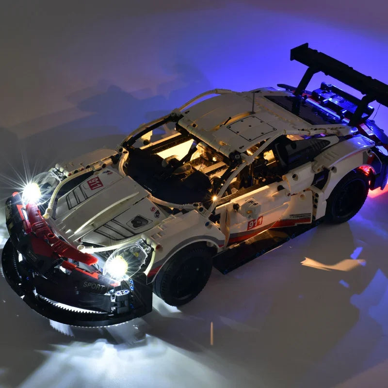 Sport Car 911RSR Building Blocks Remote Control with Lights  1580 Pieces