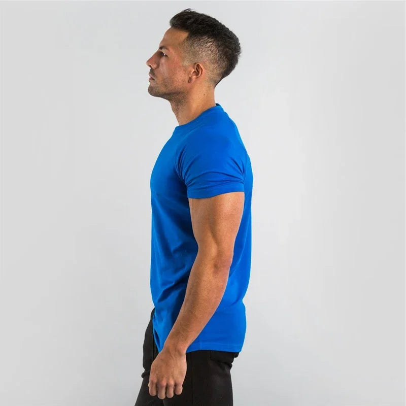 Casual T-Shirt Men Short Sleeve Cotton