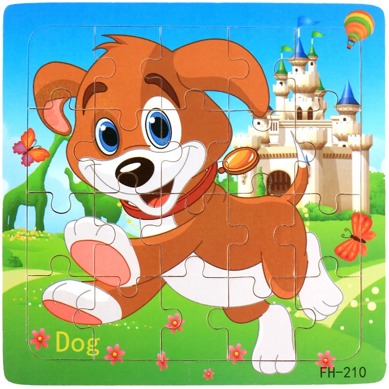 Jigsaw 20 Piece Wooden Puzzle Cartoon Animal