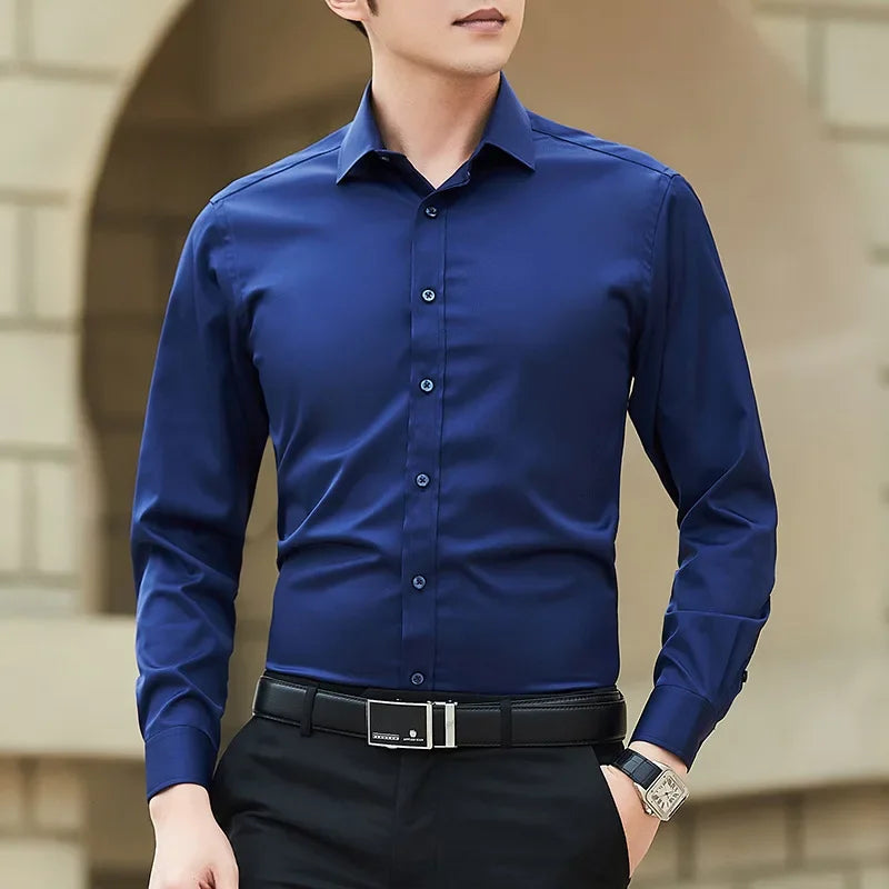 Classic Men Business Shirt Long Sleeve