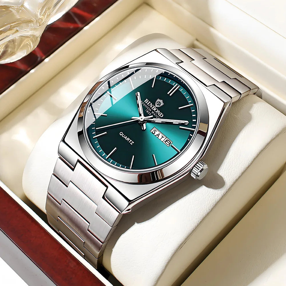 Men Watch Light Stainless Steel Waterproof