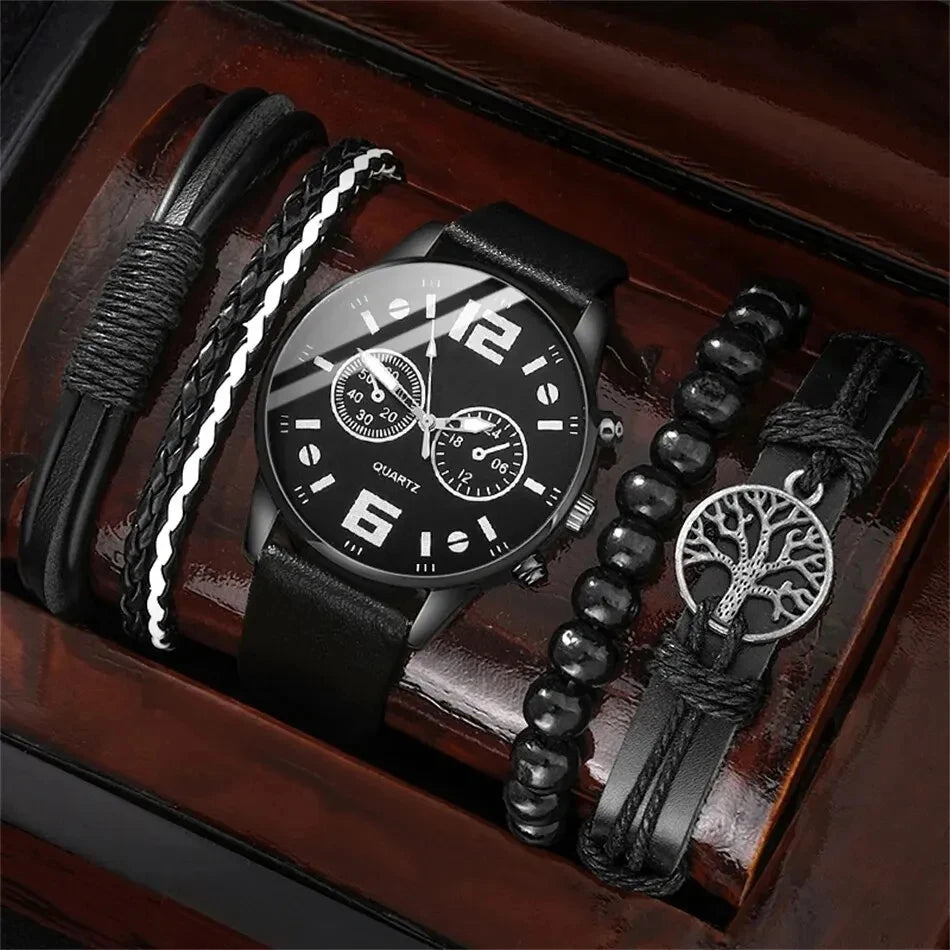5 Pieces - Set Bracelet Watch For Men