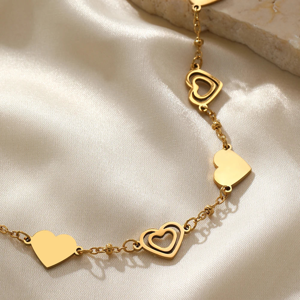 Stainless Steel Bracelet Heart Design