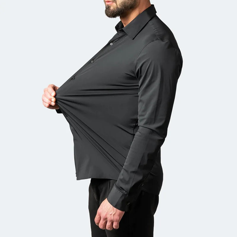 High Elasticity Slim Shirt Long Sleeve