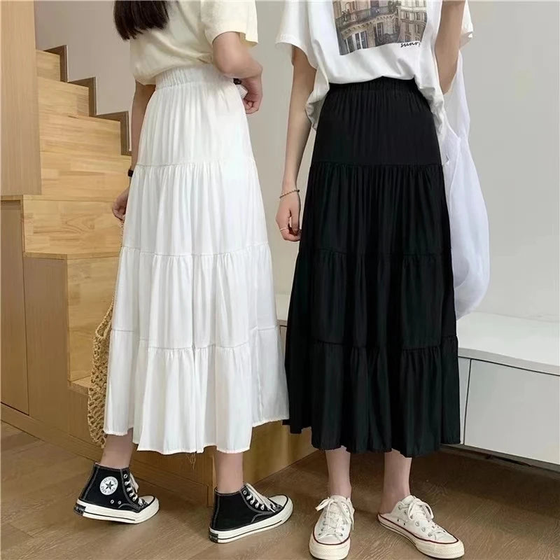 Summer Women Skirts High Waist Elastic