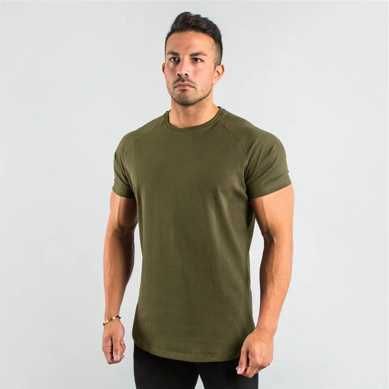 Casual T-Shirt Men Short Sleeve Cotton