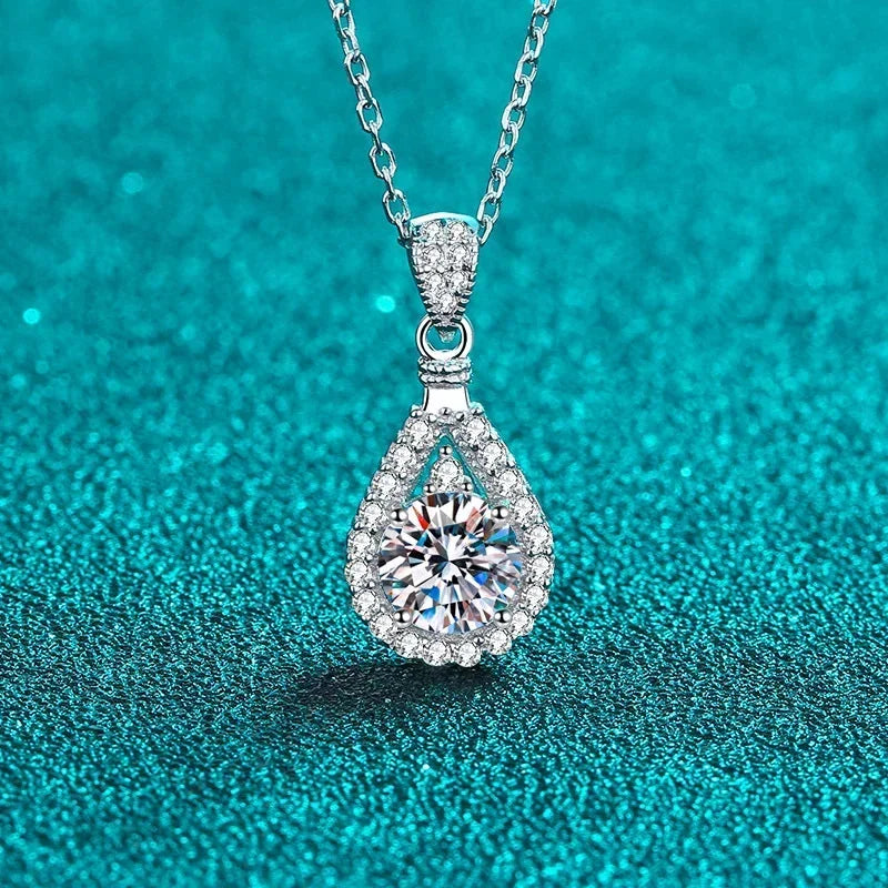 Moissanite Pendant For Women Sterling Silver