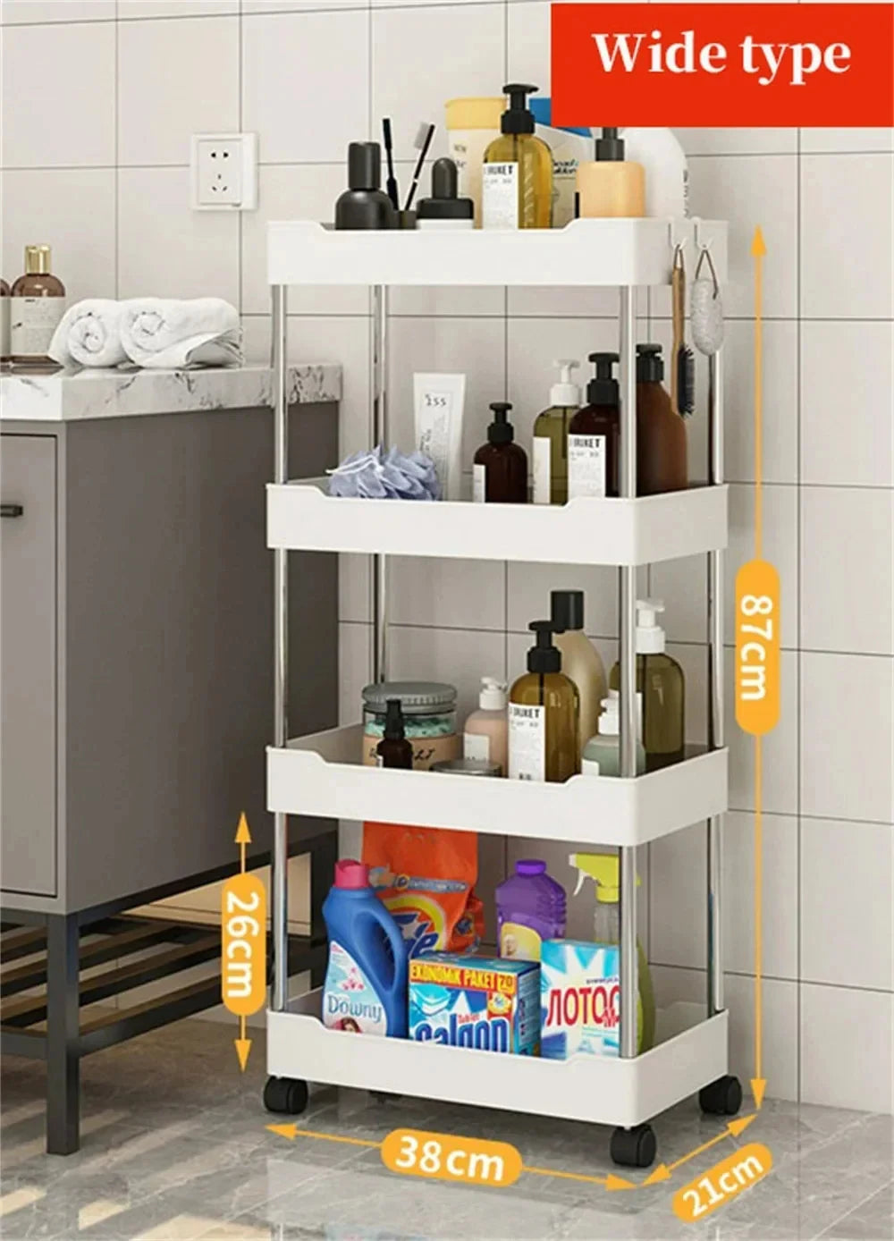 Bathroom Cabinet Organizer Storage Rack