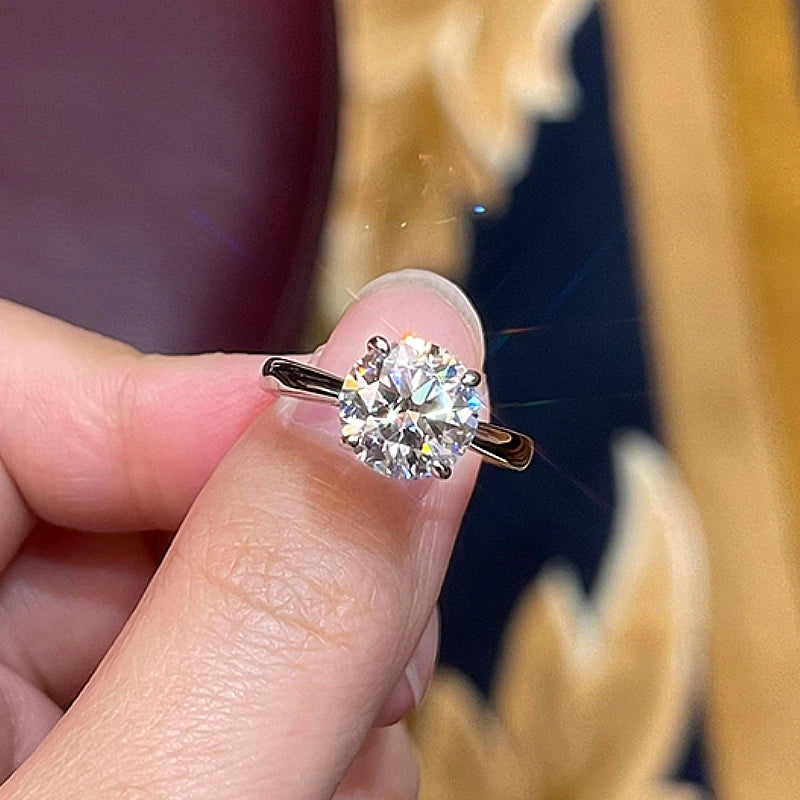 2 Carat Moissanite Silver Ring