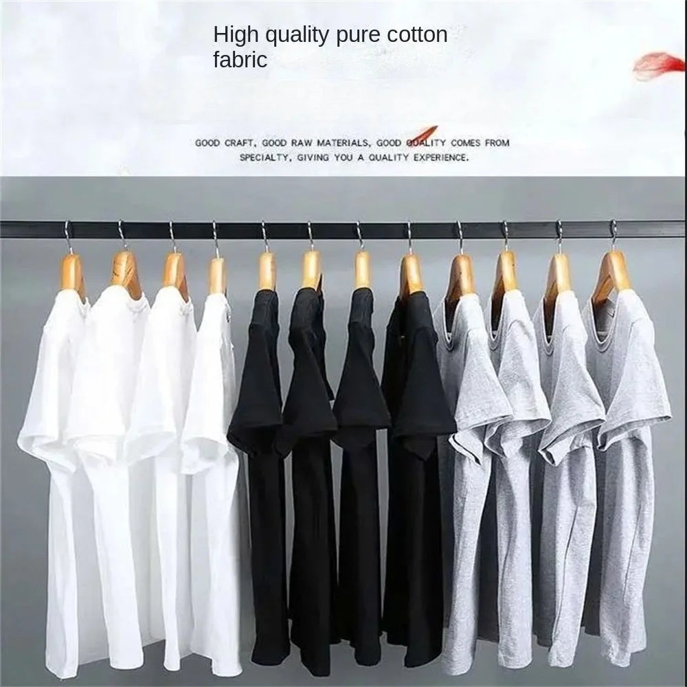 T-Shirt Summer Cotton Round Collar Short-Sleeve