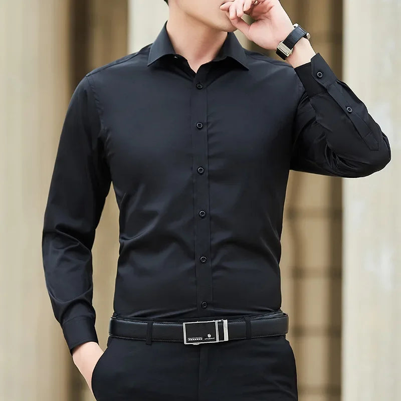 Classic Men Business Shirt Long Sleeve