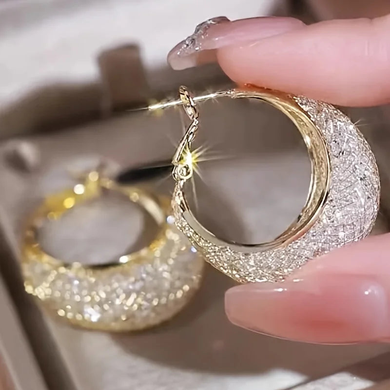 Elegant  Shiny Hoop Earrings