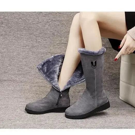 Warm Plush Boots Wedge Platform