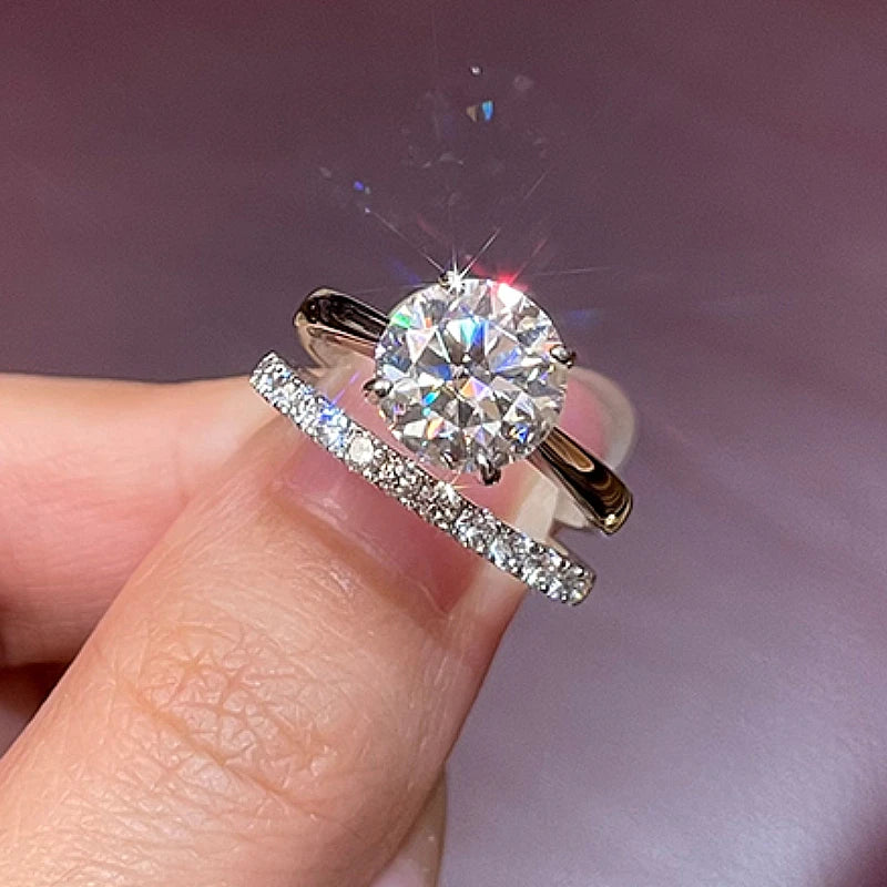 2 Carat Moissanite Silver Ring