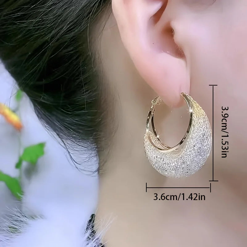 Elegant  Shiny Hoop Earrings