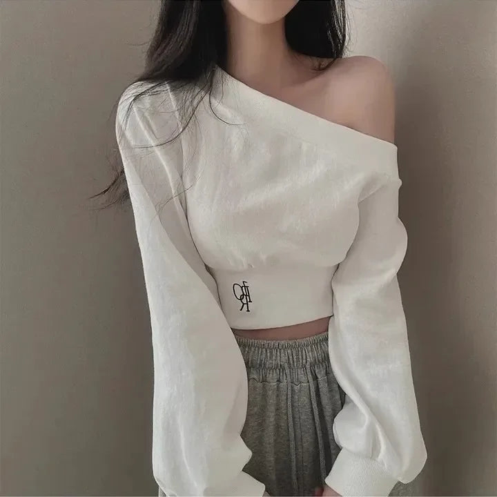Autumn Off-the-shoulder Sweatshirt