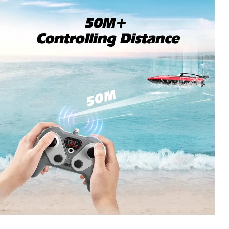 Remote Control Boat Electric 2.4G Double Spiral Pulp High Speed Water