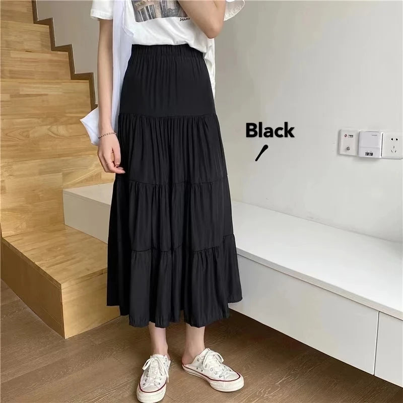 Summer Women Skirts High Waist Elastic